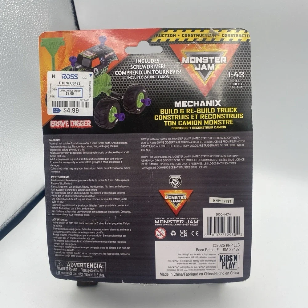Monster Jam Grave Digger Mechanix Build & Rebuild‎ 1:43 Scale Monster Truck